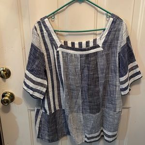 J jill gauze summer shirt size large.